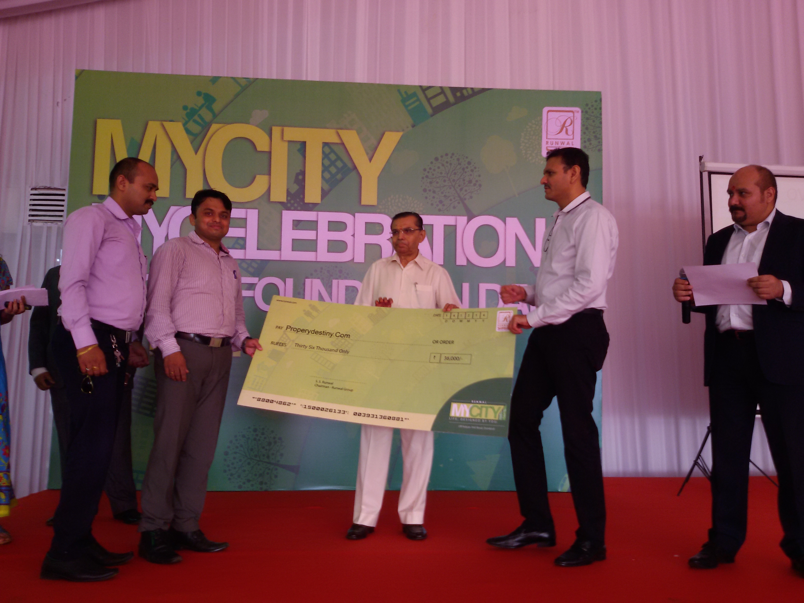 Award from Runwal Developers